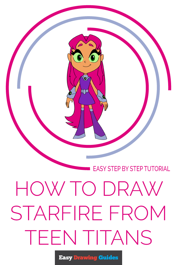 how to draw starfire step by step