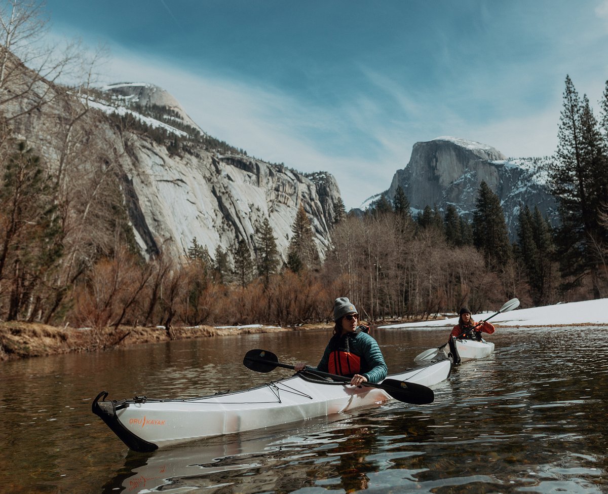orukayak's tweet photo. Let it snow. ❄️ │ For a limited time save up to $400 on the world's favorite origami kayak! │ 📸 #peteramend #orukayak #foldingkayak #yosemite #kayakingadventure https://t.co/bZRytOv7uS