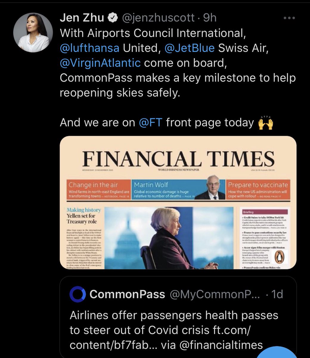 EDTVProductions's tweet photo. Totalitarian tip toe, ushering in control under the guise of ‘safer travel measures’ and ‘keeping you safe’🤬
#CommonPass #commonpass #reopenskies #commontrustnetwork #WorldEconomicForum #WEF #KlausSchwab #Transhumanism #plandemic #COVID #CovidChristmas #COVIDIOTS #healthpass https://t.co/KClsRDNRAV