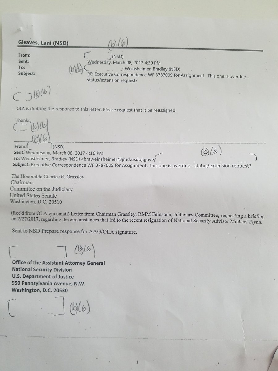 A Jan 24, 2017 email I obtained via  #FOIA from DOJ's Counterespionage Section reveals that Michael Flynn was, at the time, the subject of a Counterespionage probe related to his work for Turkey. 8/