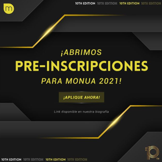 Desde el día de hoy, MONUA 2021 abre sus puertas al iniciar la etapa de pre- inscripción. ¡No te pierdas la oportunidad de asistir a este irrepetible evento!

Puedes inscribirte en el link de la bio sde manera individual o por delegación.

#MONUA2021 #ADecadeOfLegacy