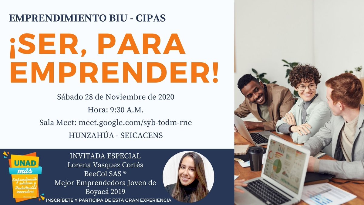 redemzcboy's tweet photo. #REDEMteInvita al TALLER - CIPAS

Tema: Ser para emprender 
Fecha: Sábado. Noviembre 28 de 2020
Hora: 9:30 am Bogotá
Inscripción: https://t.co/w8JBIVuNl7
Lugar: https://t.co/zwNiGlCplj

Entrada libre

Invita: @ecacenzoboyaca #HUNZAHÚA #SEICACENS

¡Te esperamos! https://t.co/6xuPuaJek4