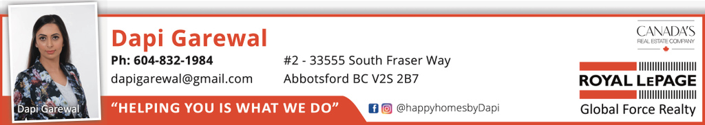 Buying or selling in Abbotsford? This amazing lady speaks 3 languages to assist you in getting in your dream home! Call Dapi Garewal today!
#whatsonabbotsford #realestateabbotsford