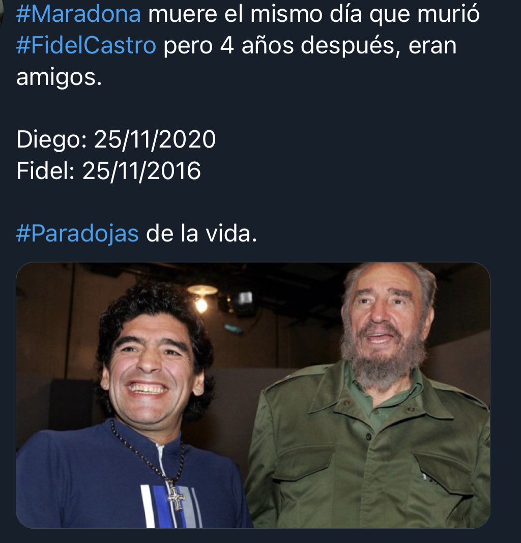 SoloEnSivar's tweet photo. #Maradona #FidelCastro #Paradojas https://t.co/BnlsSdeKSP