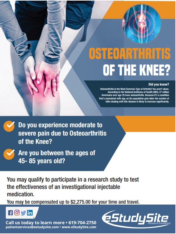 eStudySite's tweet photo. What causes #Osteoarthritis?
👉🏼Researchers have discovered several factors that can play a role:
 - Gender
 - Weight
 - Injury 
 - Muscle Weakness
 - Genetics
 - Age
 - Overworked

Click here to learn about OA #researchstudies happening near you: https://t.co/ing6I5QQt5 https://t.co/8f1nCkHWuY