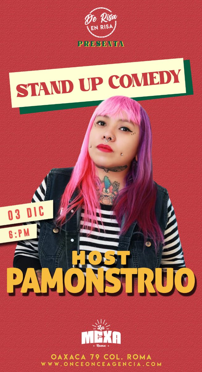 oyeeepam's tweet photo. El 3 de diciembre justito después de mi cumpleaños voy a hostear en #LaMexa y estaría buenísimo verlos ahí.  #StandUpComedy #SupportYourLocalFreaks https://t.co/rQWS88Hpmd