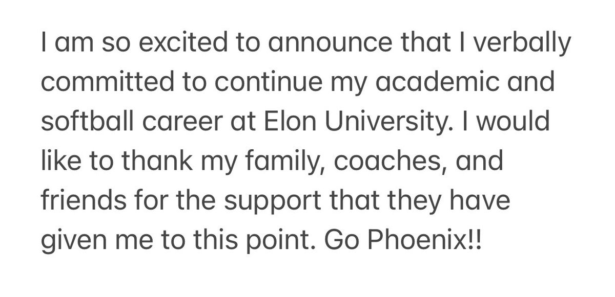 🥎SOFTBALL COMMITMENT🥎 <a href="/ElonSoftball/">Elon Softball</a> <a href="/SluggersHuecker/">Lady Sluggers 18</a> @Los_Stuff @rickcowan68 @StriveSoftball