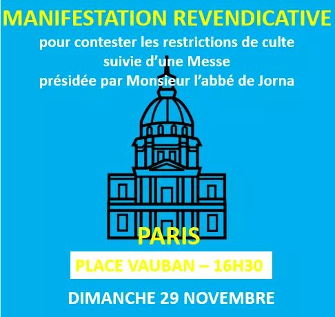 GB_GBernard's tweet photo. #PourlaMesse, la mobilisation continue.
#LaMobilisationContinue
Toute limitation du nombre de fidèles est scandaleuse.
La SNCF vend-t-elle une partie seulement des places dans les trains ?
#RendezNousLaMesse
#LibertéDeCulte
#LaissezNousVivre https://t.co/rD383f3Lso