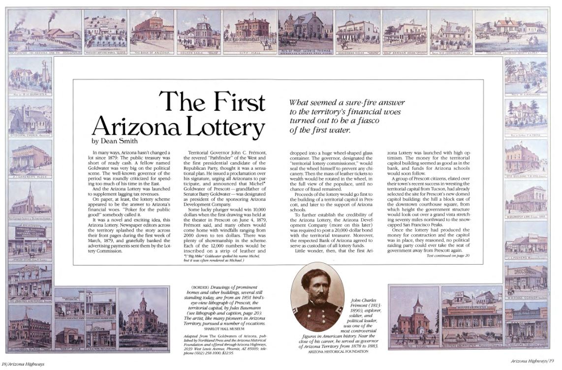 StateLibAZ's tweet photo. Did you know that Arizona Territory had a lottery in 1879?π°
We didn't either until we stumbled across this article in the August 1986 issue of Arizona Highways Magazine.
https://t.co/tkIsxmkFZH
#ArizonaMemoryProjectPartners #ArizonaMemoryProject https://t.co/bsQlQgwGcn
