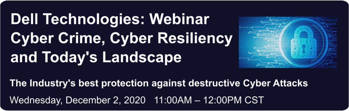 openstoredotcom's tweet image. Be our guest at this #Dell Technologies Cyber Crime and Cyber Resiliency webinar on December 2 2020. Here is the link to register: bit.ly/2V4golY  #CyberCrime #DataProtection