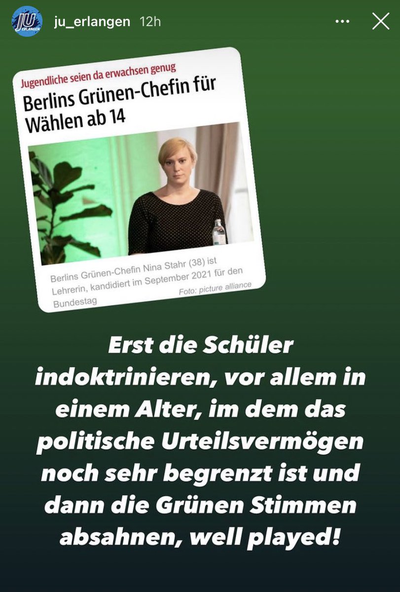OB_Erlangen's tweet photo. Zum Glück stellt sich die #JungeUnion kein eigenes Bein, denn die Union will auf gar keinen Fall Schüler indoktrinieren. Auch die Existenz einer Schülerunion ist dafür kein Beleg! https://t.co/9Da6o52sex