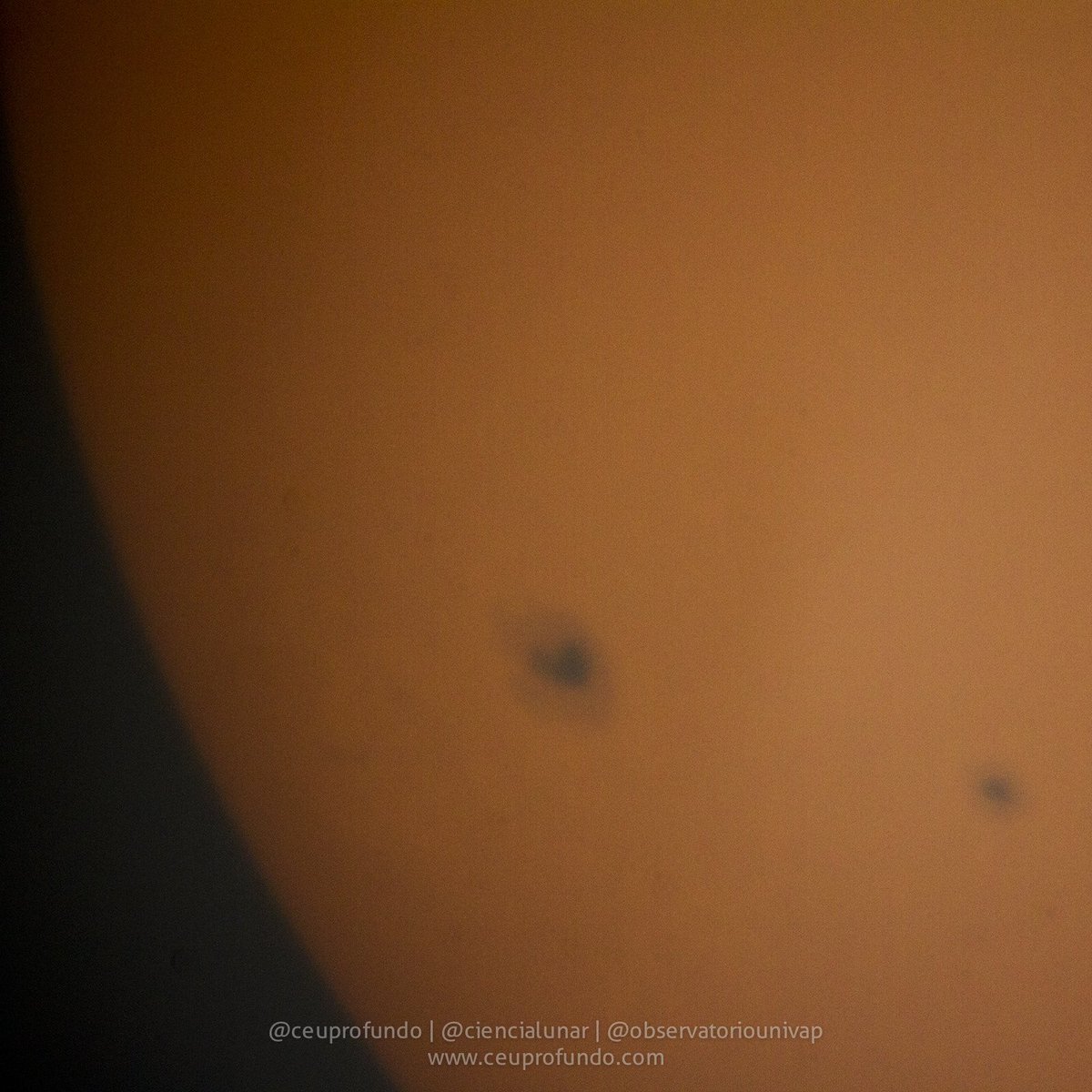 CeuProfundo's tweet photo. Seguimos acompanhando os grupos de manchas solares do ciclo 25 nas regiões ativas AR 2783, 2785 e 2786. Imagens registradas através de telescópio refletor de 200mm com filtro de polímero preto Thousand Oaks.
#AstroThreadBR #AstroMais https://t.co/xEMY7NxM6W