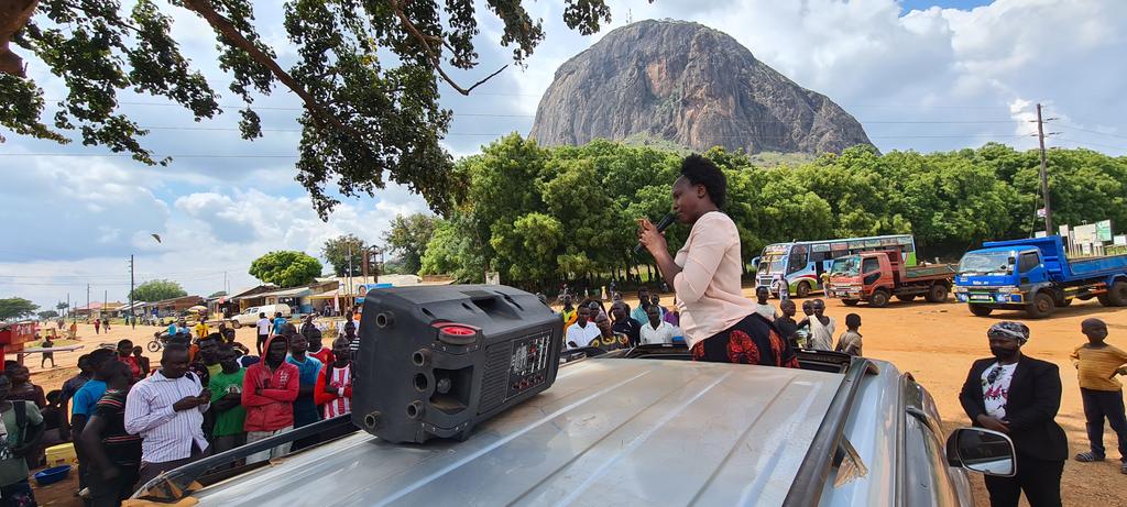 Our journey today started from Pader, Agago, Kalongo and we finished in Kitgum. Thanks Ugandans for receiving me in peace. ⚽️ 
#mission56 Next stop Gulu Adjumani tomorrow. 
Vote Nancy Linda Kalembe for Presidency