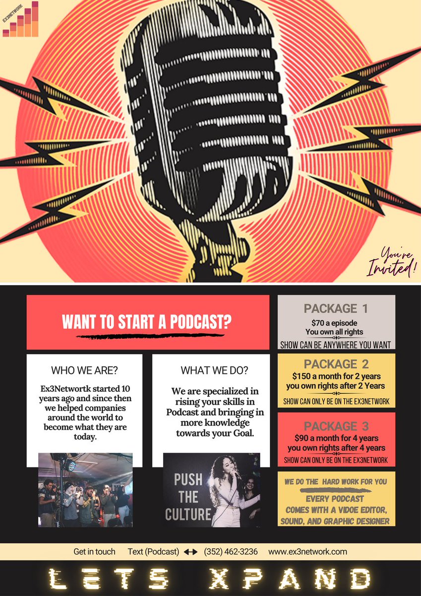 ex3network's tweet image. Want to start a podcast?