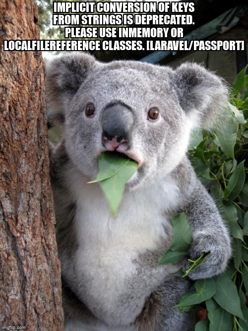 overflow_meme's tweet image. Implicit conversion of keys from strings is deprecated. Please use InMemory or LocalFileReference classes. [Laravel/Passport] stackoverflow.com/questions/6500… #laravel #jwt #laravelpassport