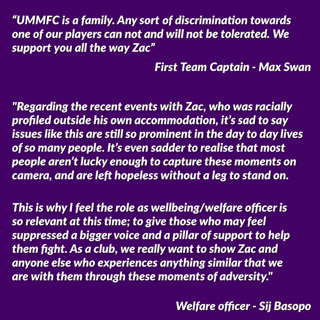 On behalf of Zac and the rest of the club, we thank you all for the incredible support.