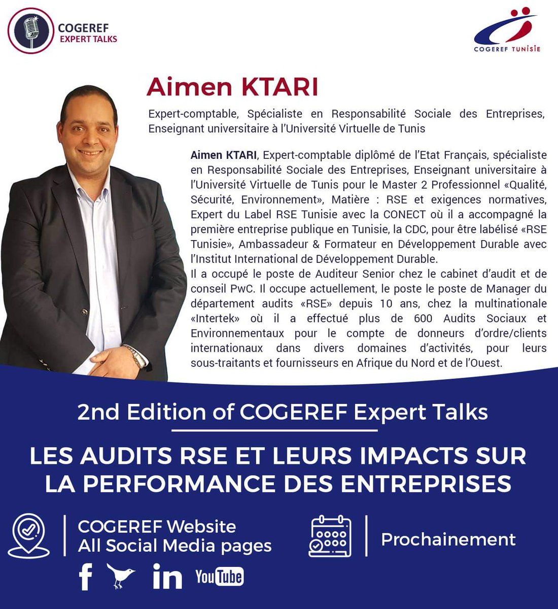 Cogeref's tweet image. 2nd Edition of COGEREF EXPERT TALKS !
Restez à l'écoute...!