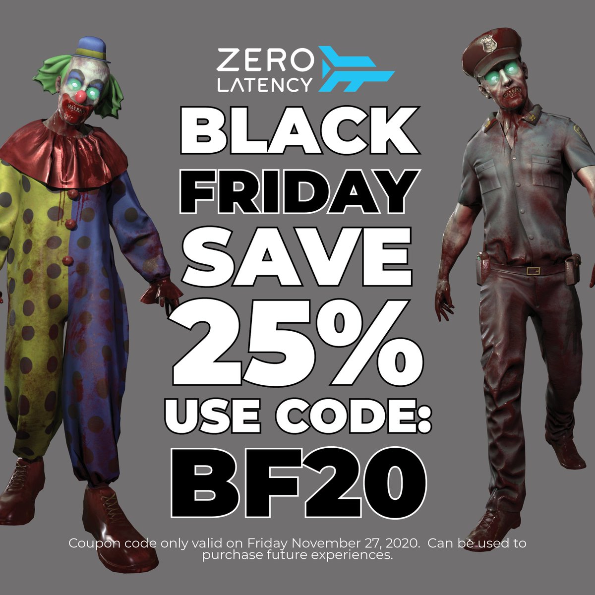 zerolatencybc's tweet photo. BLACK FRIDAY SALE! USE CODE: BF20 (only valid on Black Friday for purchase of any experience until the end of the year). https://t.co/9wpUyNymod