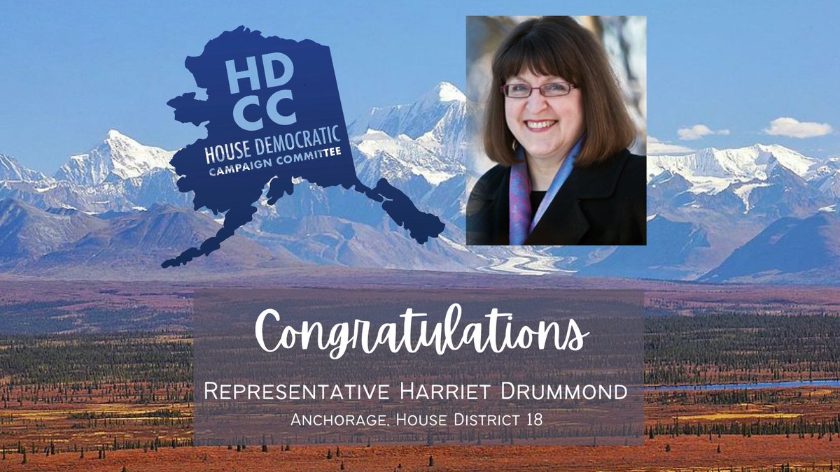 AlaskaHDCC's tweet photo. Congratulations to Representative Harriet Drummond (@RepHDrummondAK) on her re-election in House District 18 #akelect #akelg https://t.co/bCabxjeD8f