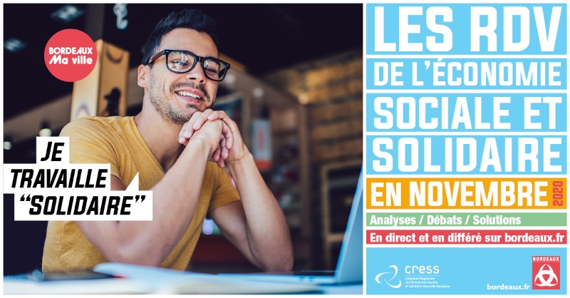Bordeaux's tweet photo. Travailler dans l'ESS
Apport d'expertise et témoignages avec la scop @Equipeotempora, l'association Entr'Autre et la @CRESS_NvlleAqui

Atelier à suivre en ligne dans 30 mn 
👉 https://t.co/g5ICNYmh9V
#BXlive #ESS #bordeaux
@mois_ESS https://t.co/lQIaL4CoXt