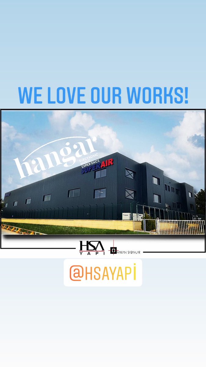 HAKANSABAHLAR's tweet photo. Bir Mimar Hakan Sabahlar Tasarımı ve Hsa Yapi Eseridir. It is A Design of Architect Hakan Sabahlar and it is kind of work by HSA Construction. #turkey #mimar #mimarlik #architect #architecture #construction #hakansabahlar #tesem #superair #aircraft #hangar @HSAconstruction https://t.co/pK1GTwAJ7C