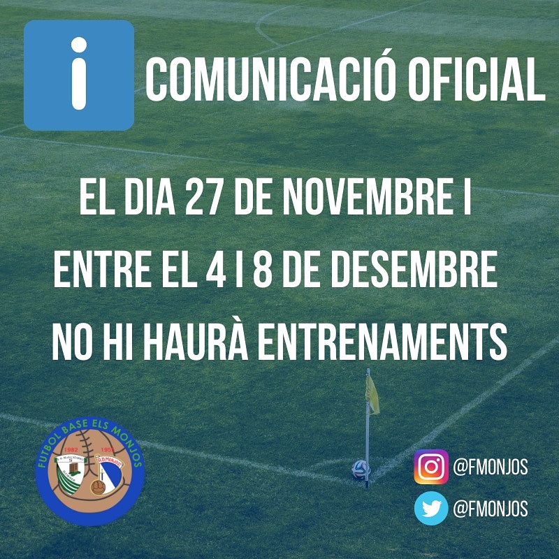 COMUNICAT DEL CLUB

<a href="/smmonjos/">Ajuntament de Santa Margarida i els Monjos</a> #futbolpenedesenc #futbolbase #futbolcat #ORGULLOSA #futbolfemenino #admonjos #fbmascatarro