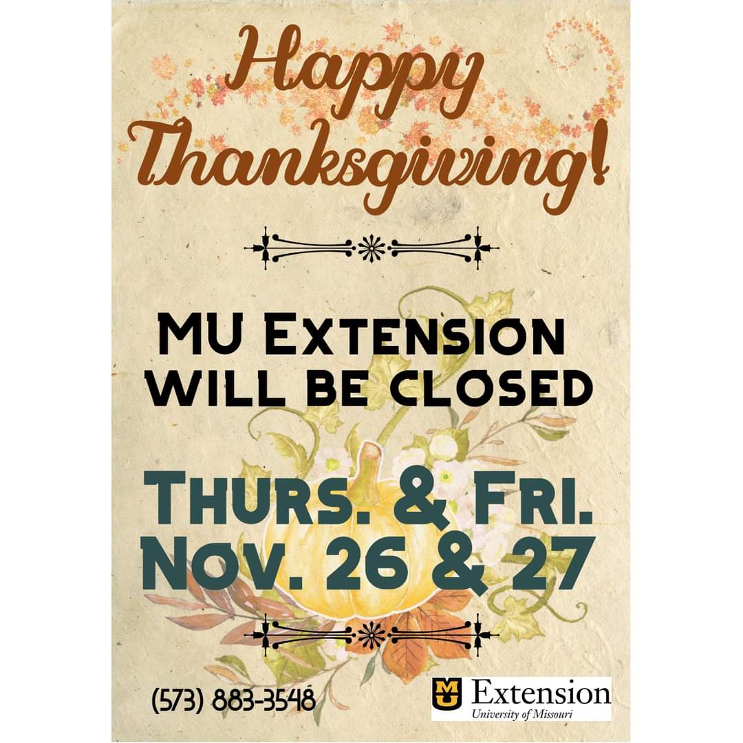 HeraldSte's tweet photo. Here's a reminder from the University of Missouri extension office in here in Ste. Genevieve. https://t.co/zAkJRdyhNl