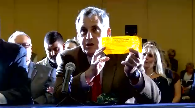 This witness is holding up his poll watcher certificate as I guess proof that he had one, and says basically that he wasn't allowed in and then there was a dispute outside and that someone put video on Twitter and it has a lot of views but that he has fuller video of it, etc.