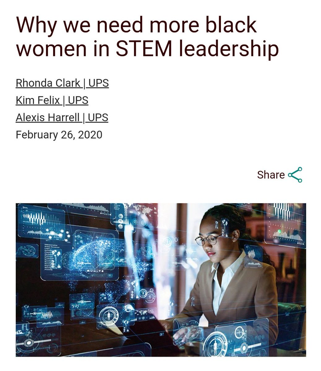 MrsAishaNicole's tweet photo. "Numbers don’t lie: There’s a disparity in the number of black women in senior positions in the fields of STEM."

Full article: https://t.co/uQFz62qQwq

#aishanicole #fems4STEM #girlscantbewhattheydontsee #representationmatters #STEM #womeninstem #diversity #inclusion https://t.co/Un3zP0C9b7
