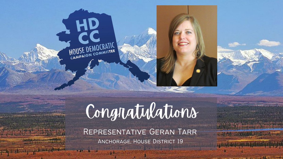 AlaskaHDCC's tweet photo. Congratulations to Representative Geran Tarr (@RepGeranTarr)  on her re-election in House District 19 #akelect #akleg https://t.co/44DxvEAFeG