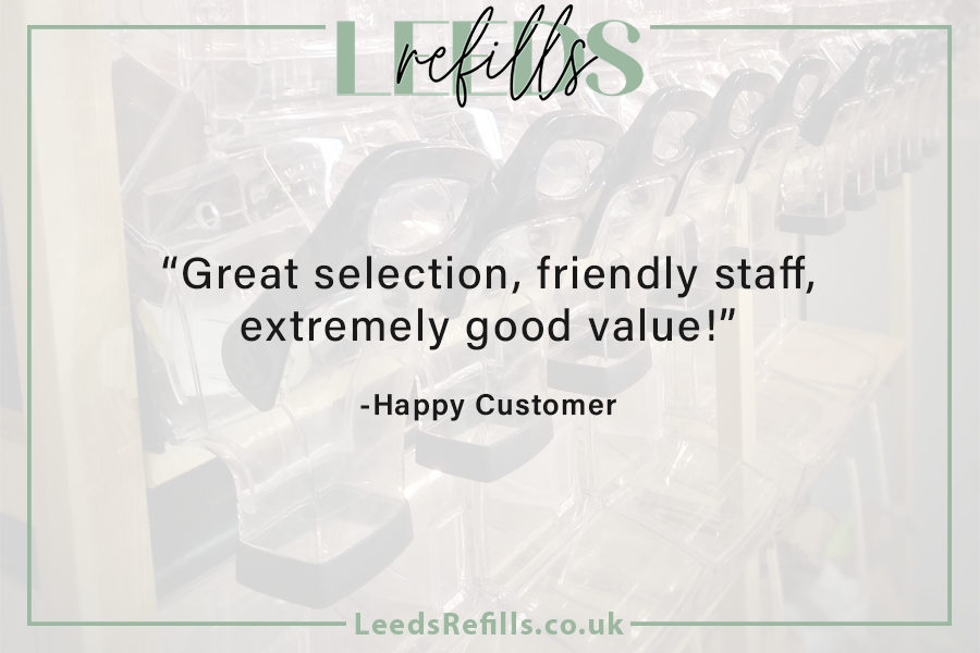 LeedsRefills's tweet image. 👤 Great review from a great customer! Pop in to see us at our address below or visit shop.LeedsRefills.co.uk to shop online.

Leeds Refills Zero Waste Shop,
Fabrication Crafts,
79 Albion Street,
Leeds,
LS1 5AP.