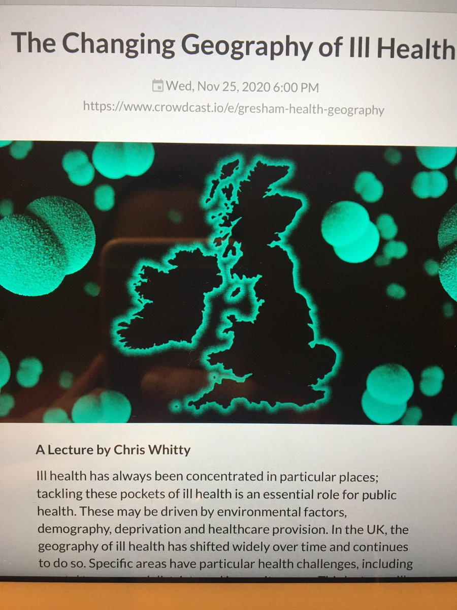 Looking forward to discussing this fascinating lecture on ‘The Geography of Ill Health’ with Year 13 tomorrow. Thank you <a href="/GreshamCollege/">Gresham College</a> and Prof Chris Whitty <a href="/COM_England/">nana englandmrz</a>, it was spot on for our A Level Geography course! <a href="/SibfordGeog/">Geography | Sibford School</a> <a href="/SibfordOxon/">Sibford School</a> #beyoubesibford