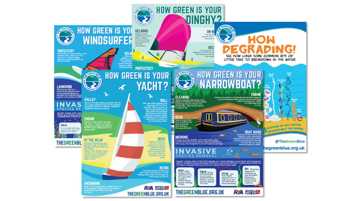 The Green Blue has developed a variety of awareness raising resources to use on social media, your website, in newsletters or emails and even to display around your premises. Help us raise awareness to the boating community, to protect our environment! rya.org/rlsZ50CrZZd