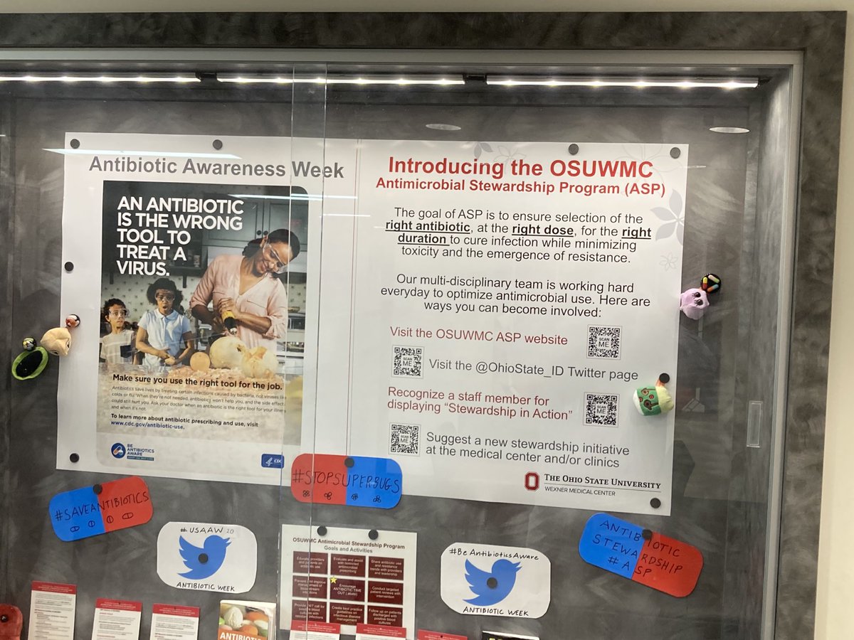 SICUPharmD's tweet image. Great information at work for antibiotic awareness week. ⁦@OSUWexMed⁩ ⁦@JessIDPharmD⁩ ⁦@lynnwardlow⁩ ⁦@Lingroff9⁩ ⁦@idpharmd⁩ ⁦@cdiffFoundation⁩ ⁦@PeggyFund⁩ ⁦@CDCgov⁩ ⁦@cdcafrica⁩ ⁦@CloseToHomeMD⁩ ⁦@SCCM⁩
