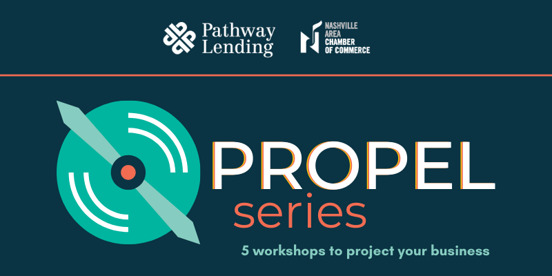 nashchamber's tweet photo. Ready to project your business forward? The Propel Series, hosted by @Pathway_Lending and the Nashville Area Chamber of Commerce, launches in early December with business workshops for entrepreneurs affected by COVID-19.  #smb #businesshelp https://t.co/4cyhgHH6lX