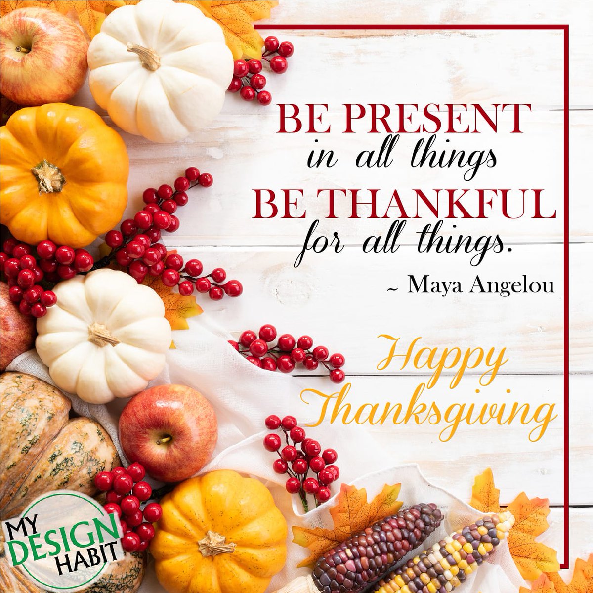 My_Design_Habit's tweet photo. Wishing you and your family the Happiest Thanksgiving. Be thankful for your blessings.
#smallbusiness #smallbusinessowner  #shoplocal #HappyThanksgiving https://t.co/Is940VqGwj