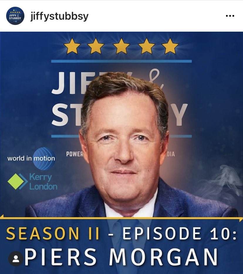 Good to catch up <a href="/piersmorgan/">Piers Morgan</a> <a href="/JiffyStubbsy/">Jiffy & Stubbsy</a>