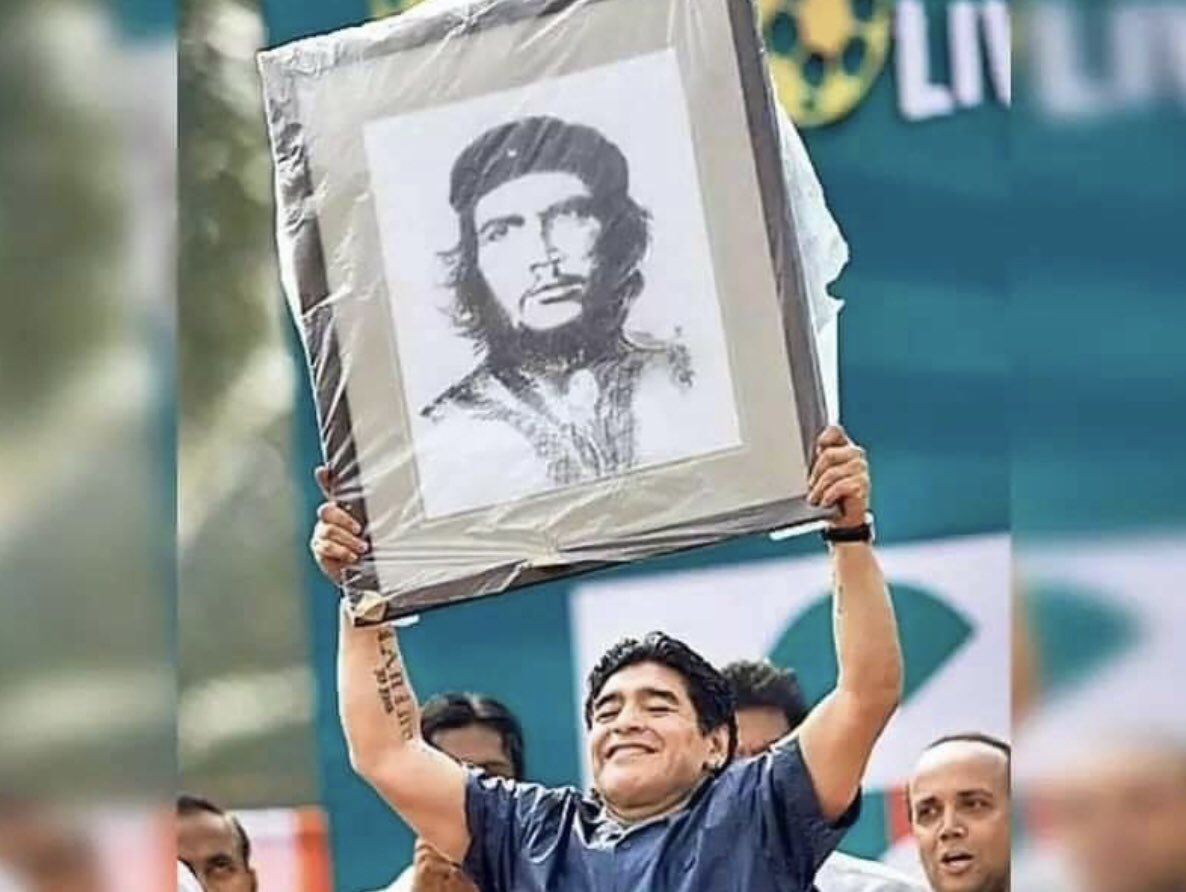 DiDonadice's tweet photo. #Maradona “Io sono sinistro, tutto sinistro, di piede, di fede, di cervello”. Non solo un calciatore, ma un testimone dei popoli in lotta. https://t.co/XL8mC5wlh6
