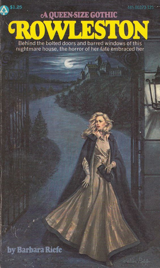 "Who is my favourite gothic romance cover artist?" Lou Marchetti (L) always had a great eye for the dramatic. Walter Popp (R) was also a great cover artist, though he did like making the gothic dress as long and folded as he could!