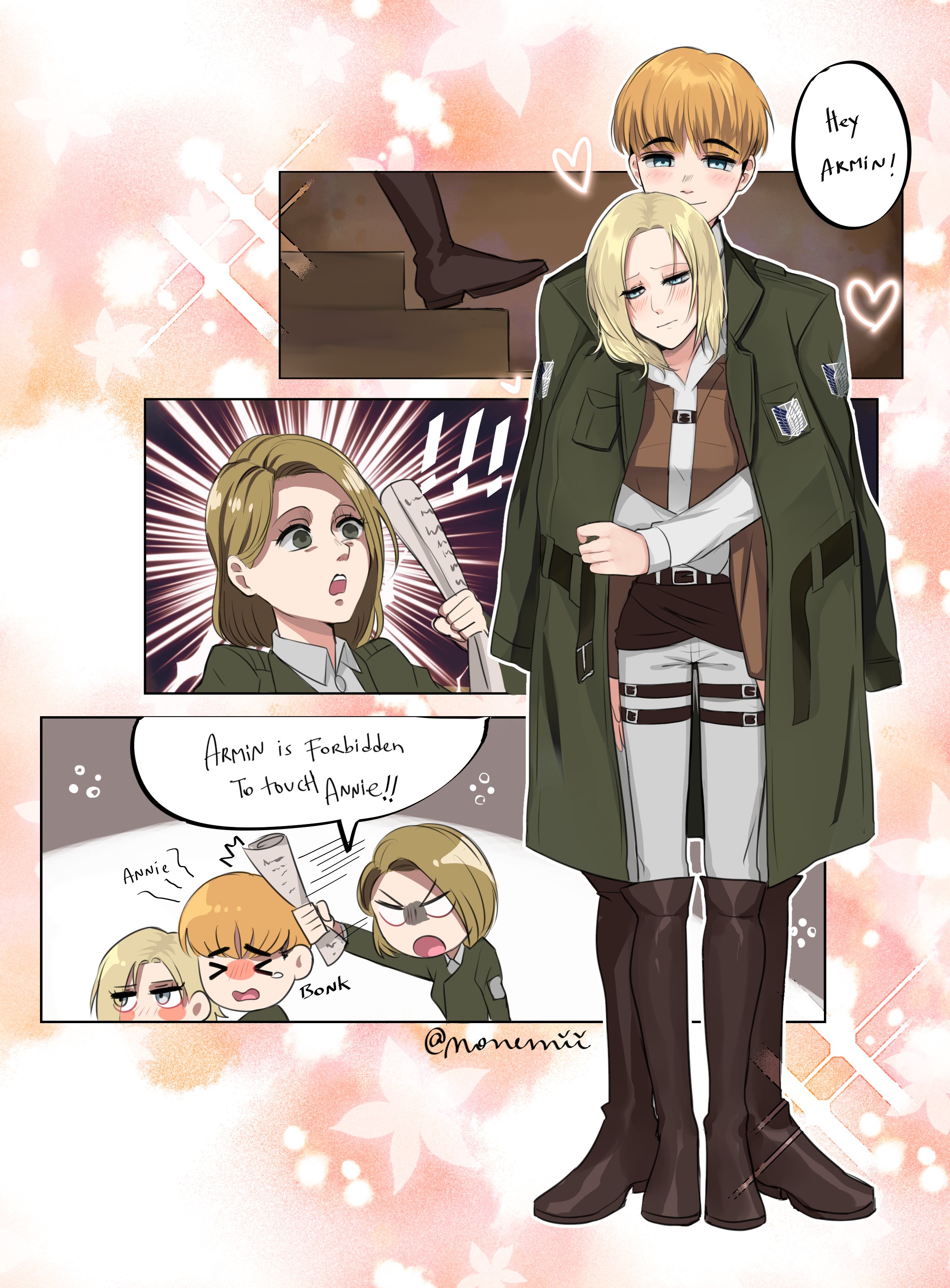 ノネミ Dont Touchhh Bonk Aruani アルアニ 進撃の巨人 アルミン アルレルト アニ レオンハート Attackontitan Snk T Co 4yehtziirw Twitter
