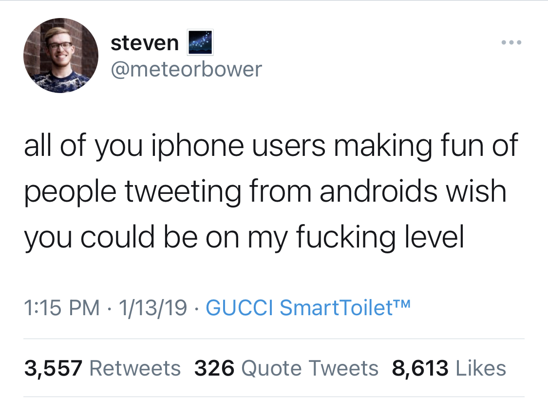11/ How to spoof the sourcing for your tweetif you've ever seen a tweet say "Sent from Gucci SmartToilet" or something weird like that, click this link to learn how to do it https://twitter.com/sexybeesht/status/1097073715467206656?s=21