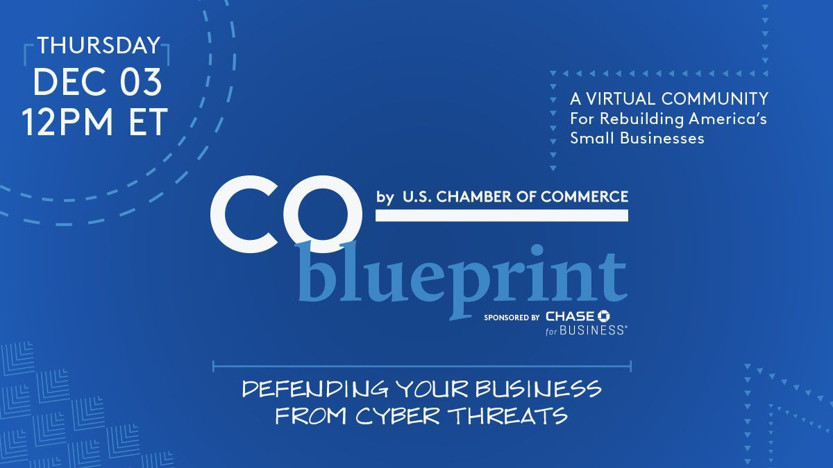 growwithco's tweet photo. Join us on Thursday (12/3) for the next #COBlueprint — a conversation with experts &amp; small business owners on protecting your business from cybersecurity threats. RSVP today https://t.co/bxNoaXXtru cc: @ChaseforBiz https://t.co/VWXx4v4qrr