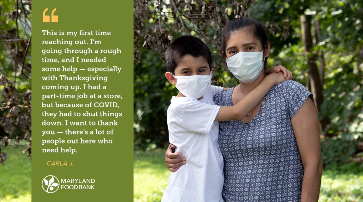 Like many Marylanders during COVID-19, Carla found that she was much closer to hunger than she realized. Our statewide Network Partners welcome all hungry Marylanders with open arms.