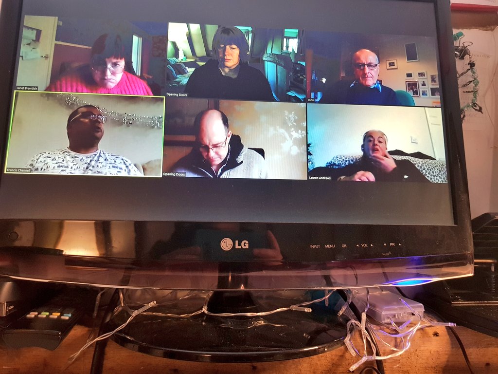 OpeningDoorsLD's tweet photo. Our Covid Planning Group met today. We do the work to run our organisation day today.
We talked about what the new announcements mean for our groups and work. We worked on how to explain things in the newsletter next week #ODuserled #learningdisabilities https://t.co/cccMCiHy0k