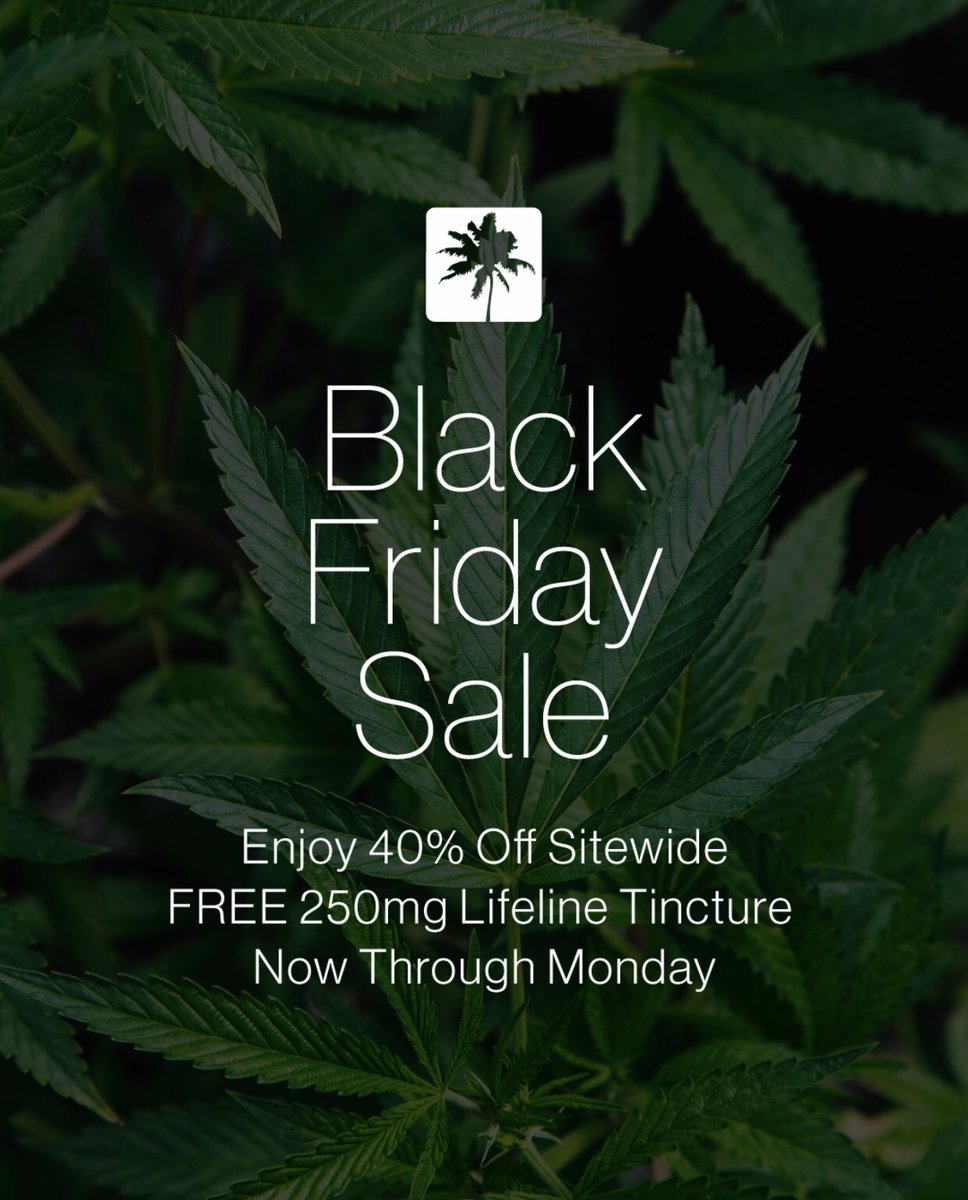iriecbd's tweet image. 🌴 Our Black Friday Sale is Live! 🌴
Shop our Black Friday sale now through November 30th! Take $40% off sitewide and every order get's a FREE 250mg Lifeline Tincture. 🌴 #LiveLifeIrie