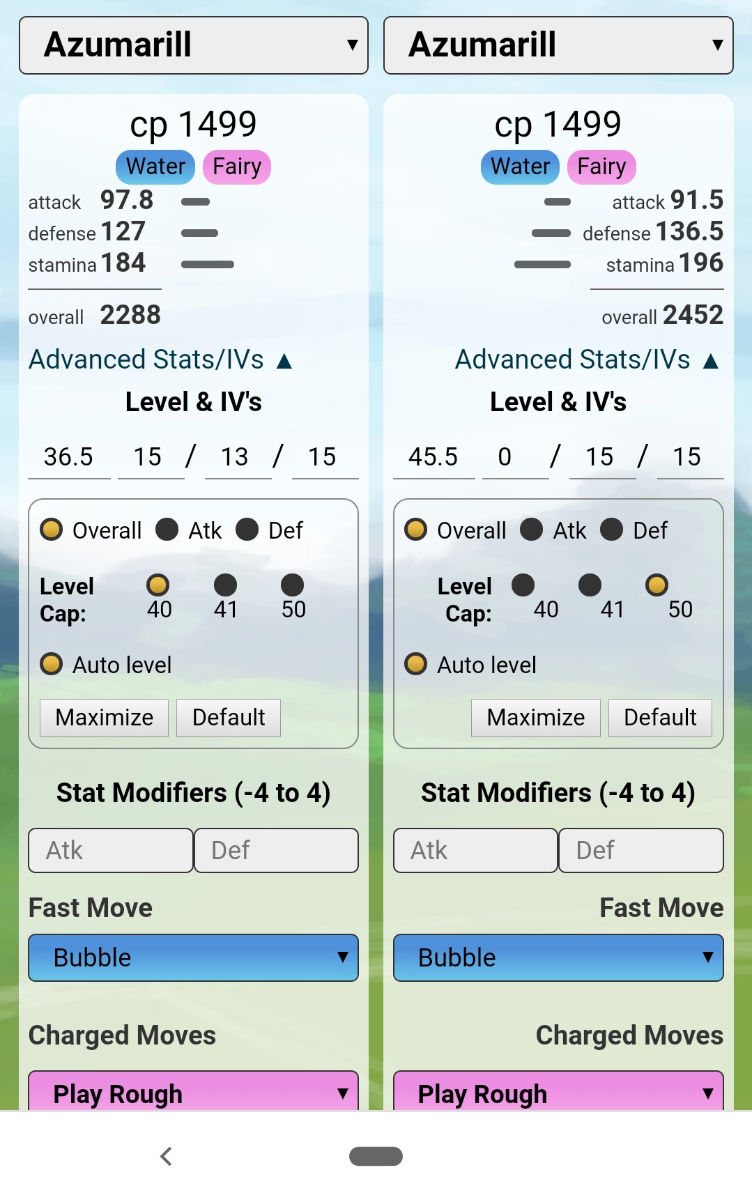 ZyoniK☕🌄 on X: “Fun Fact for PvP IV Perspective! My Azumarill 