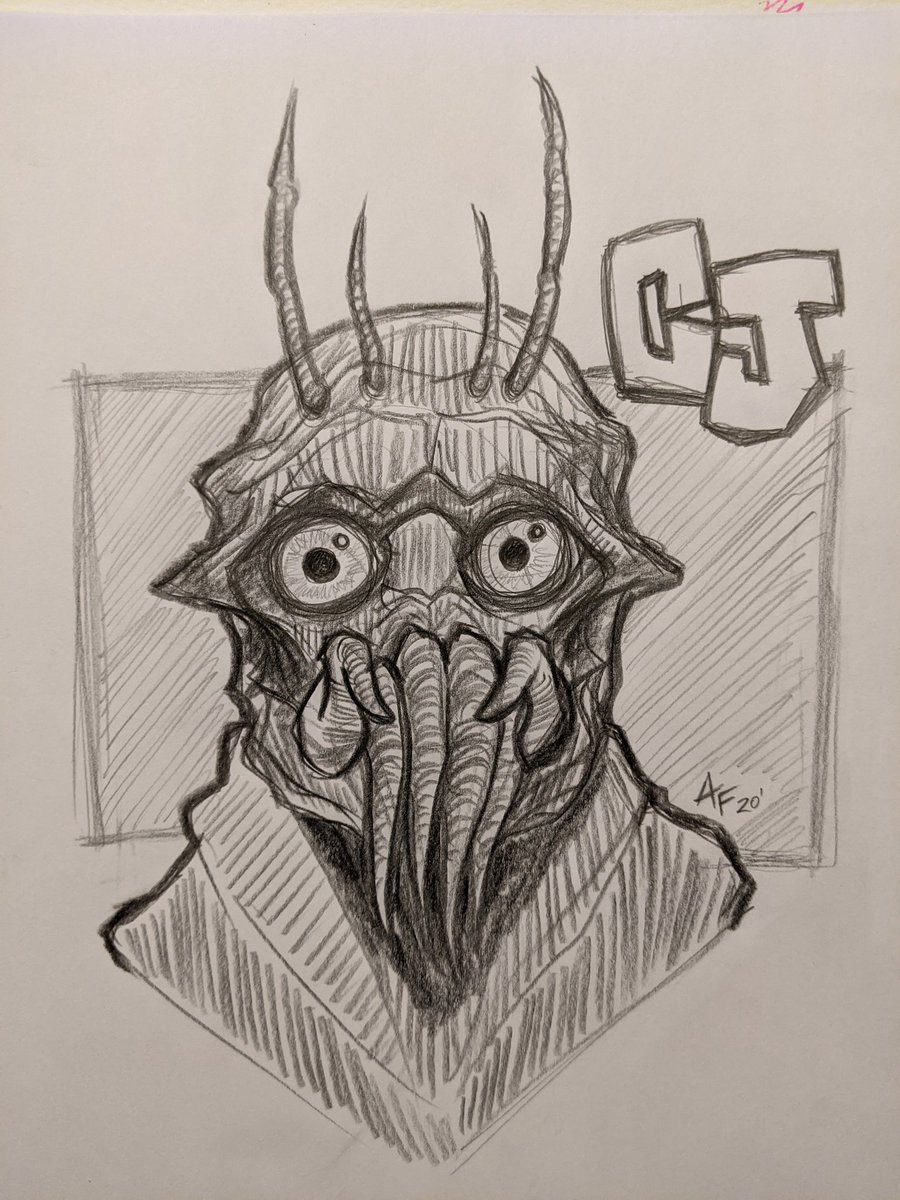 armoredfoe's tweet photo. "Fooking Prawns"
A little sketching at lunch of one of my favorite aliens. Christopher Johnson from #District9 #christopherjohnson #armoredfoe #scifi https://t.co/LBtjIjrBGk