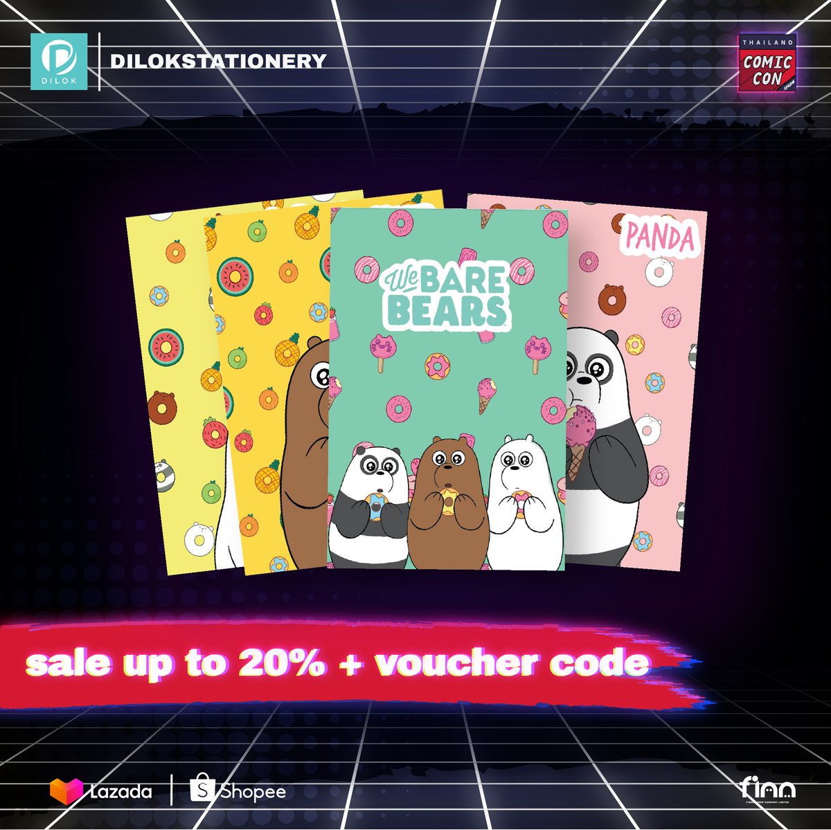 ✨สาวกสามหมีจาก We Bare Bears ห้ามพลาด! เครื่องเขียนลายคาแรกเตอร์คิวท์ๆ ราคาเฟรนด์ลี่จาก Dilokstationery✨

🌟ส่วนลดสูงสุด 20% ลดอีกต่อด้วยโค้ดจากทางร้าน
📅วันนี้ - 2 ธ.ค. 63

ทางไปร้านมาทางนี้~
🛒Shopee: shopee.co.th/dilokstationery 
🛒Lazada: lazada.co.th/shop/dilokstat… 

#TCCONLINE2020