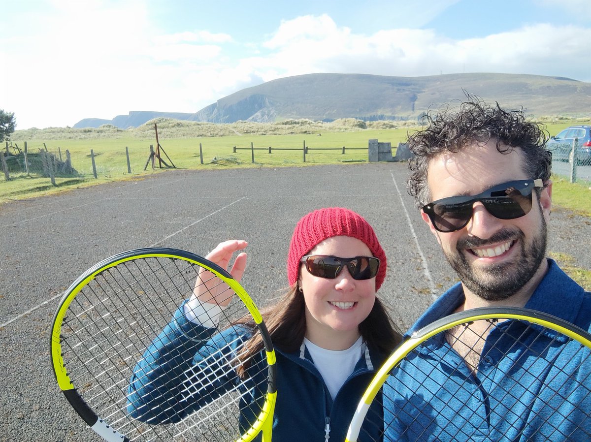 Bamboocycle's tweet photo. Where we're going we don't need nets! @phlaimeaux actually played tennis in Achill (pre lockdown 2.0) https://t.co/NS8Kg0klTH