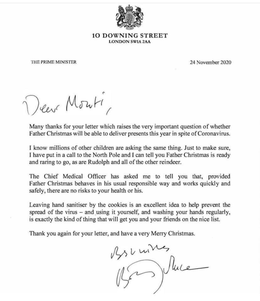 MrAndy_Carter's tweet photo. 🎅🏼 The best news of the week! The PM has put the call in to the North Pole, there are no travel restrictions and Santa IS still coming this Christmas, so that Monti (and children across Warrington) can be sure their presents will be delivered by Rudolph and the team as usual. https://t.co/rFGbZmJYRg